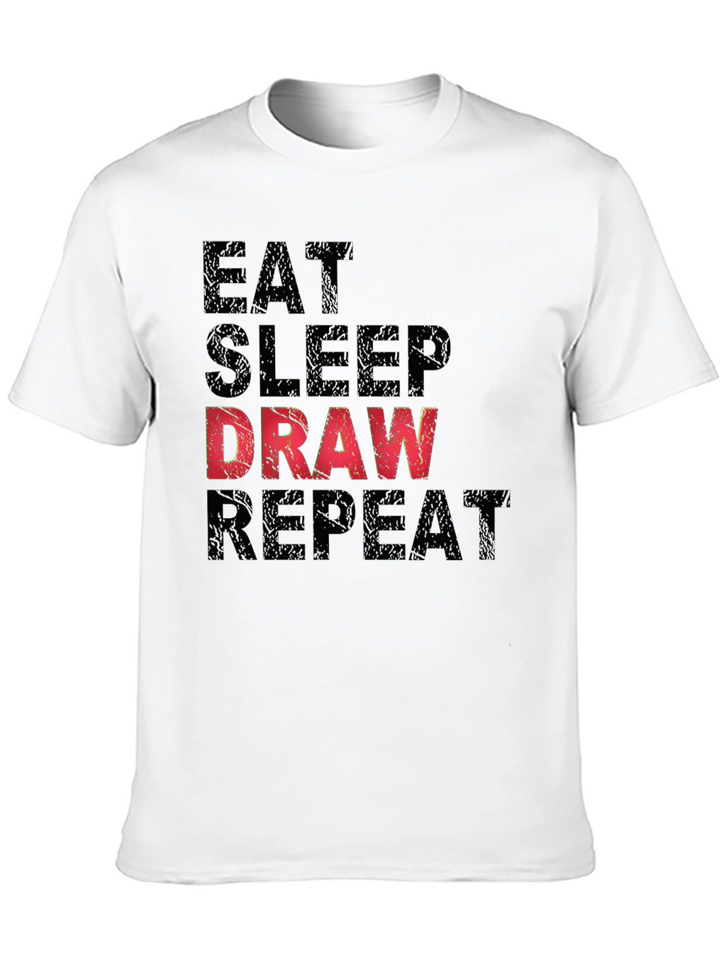 Eat Sleep Draw Repeat Graphic Tee - Black