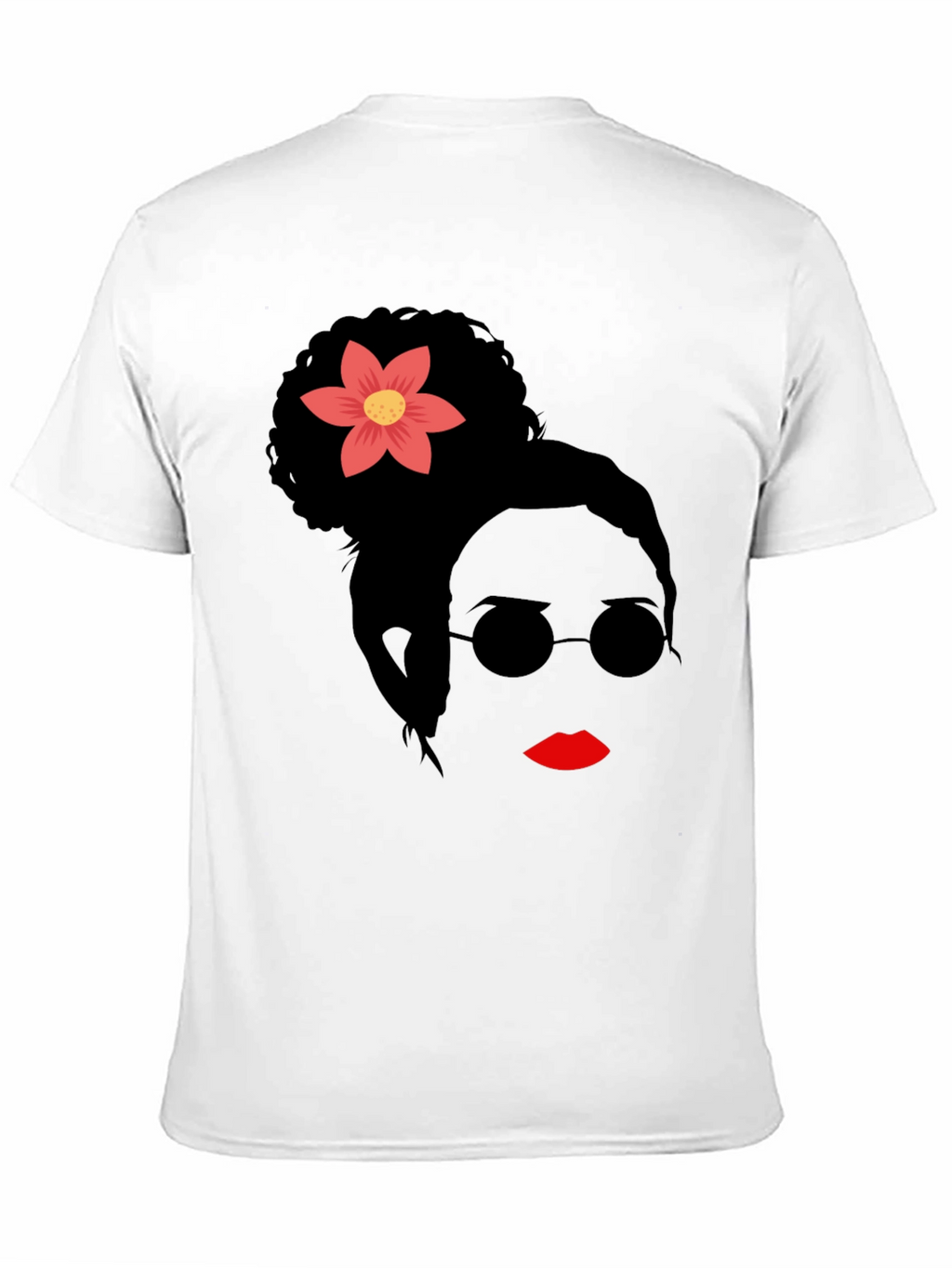 Stylish Woman with Flower Graphic T-Shirt