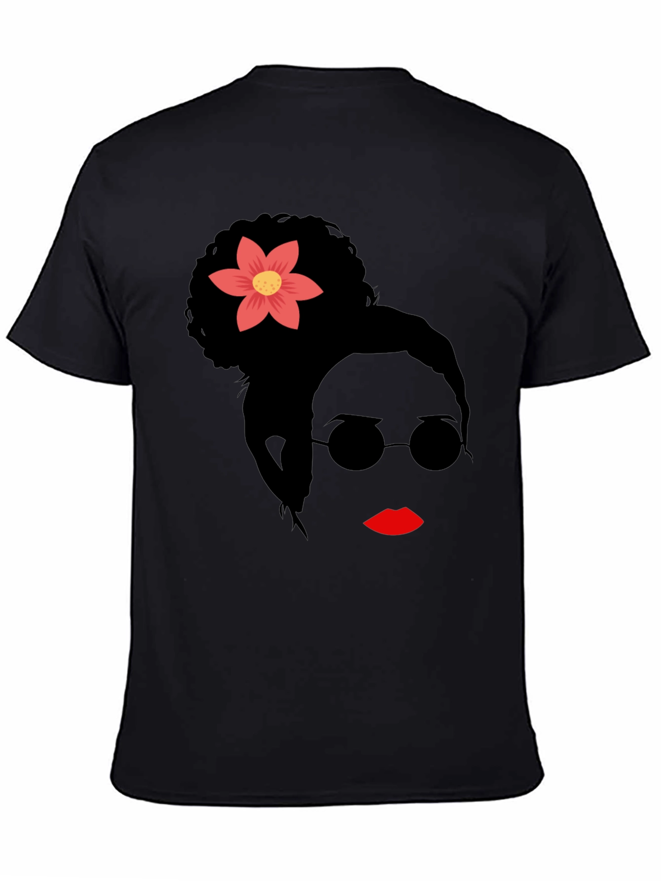 Stylish Woman with Flower Graphic T-Shirt