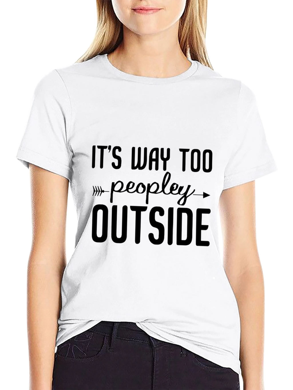 Its Way Too Peopley Outside Black T-Shirt