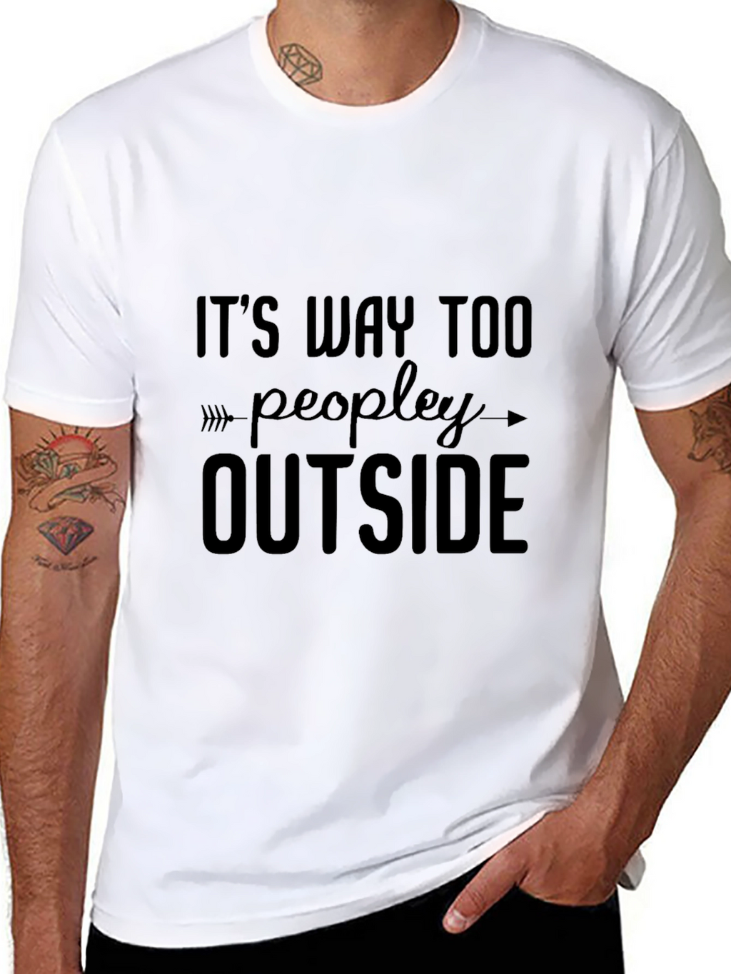 Its Way Too Peopley Outside Black T-Shirt