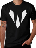 Geometric Graphic Black Tee Shirt