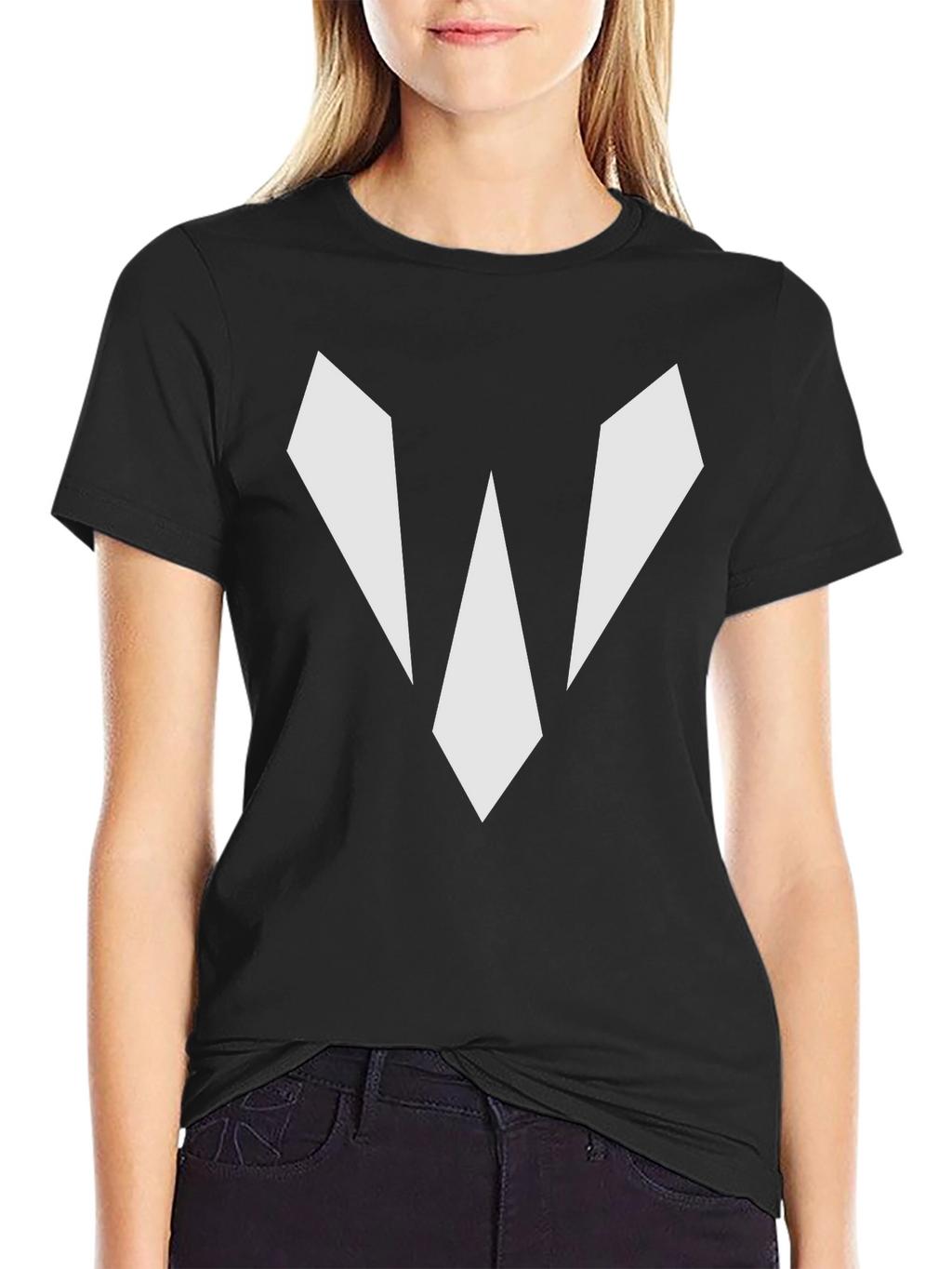 Geometric Graphic Black Tee Shirt