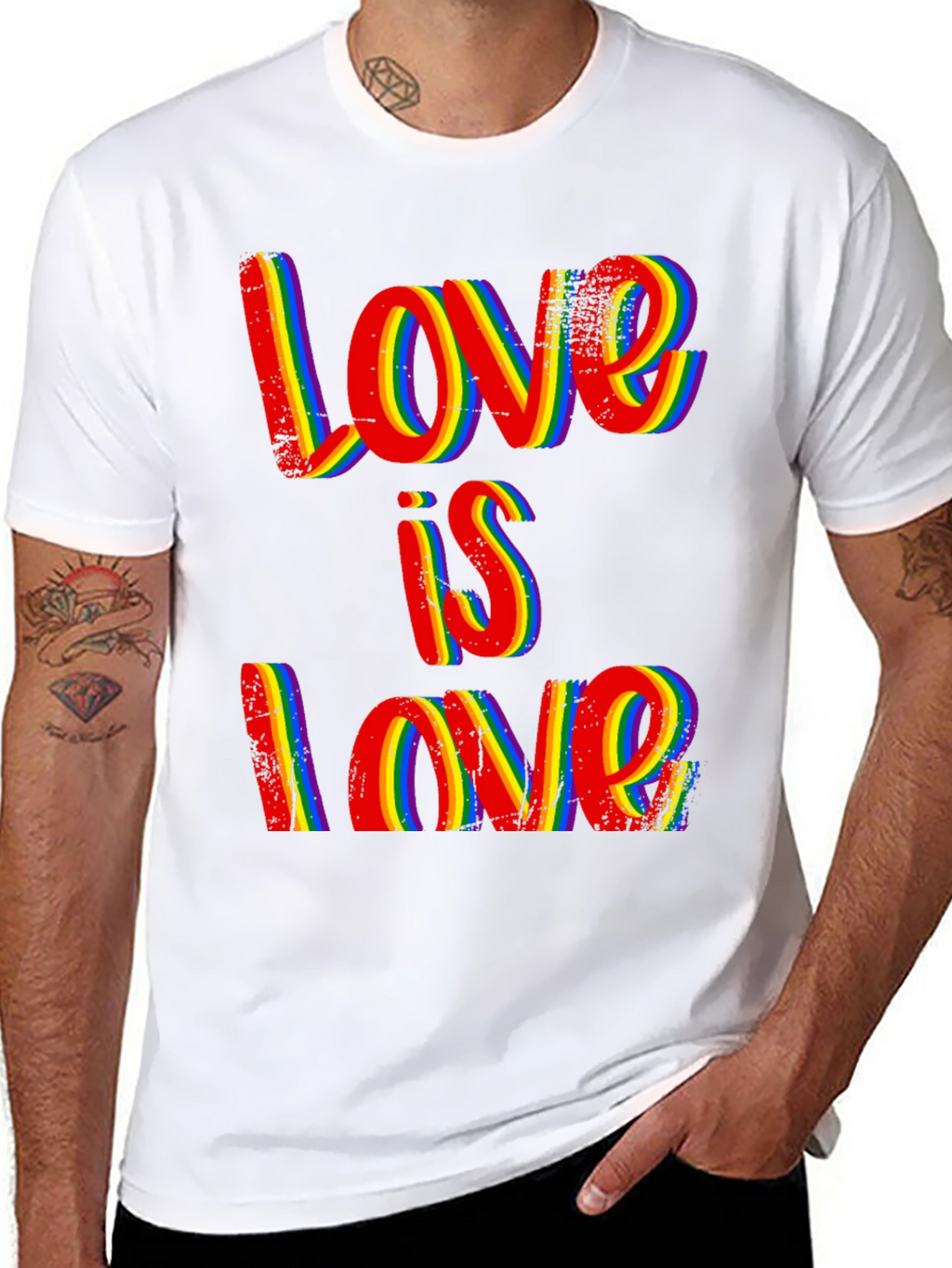Love is Love Rainbow Pride Graphic T-Shirt