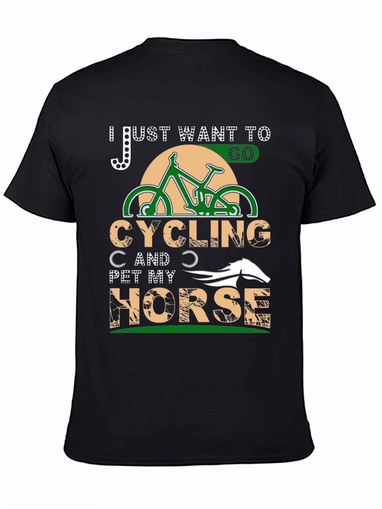 Cycling & Horse Petting T-Shirt - Hobby Tee