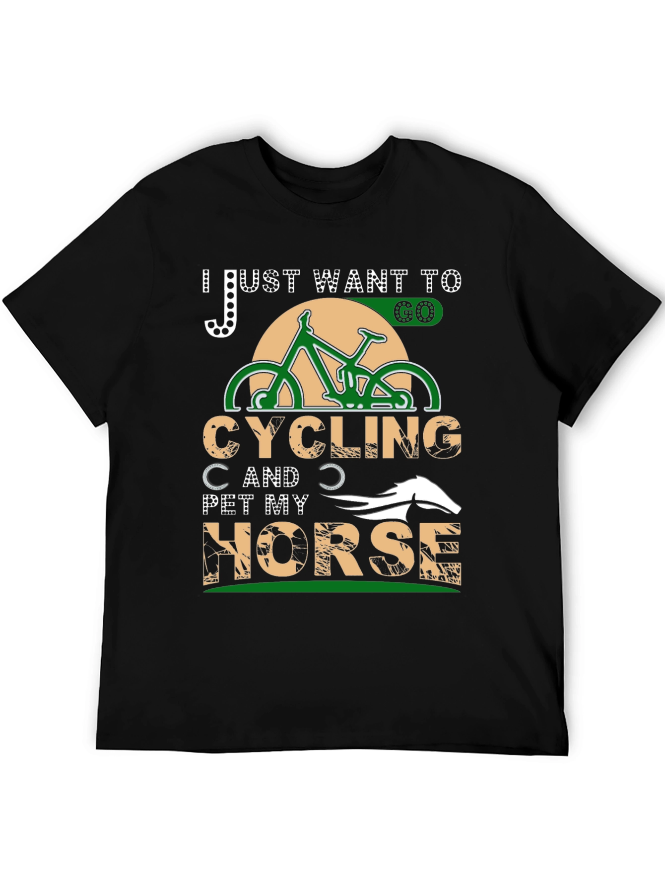 Cycling & Horse Petting T-Shirt - Hobby Tee