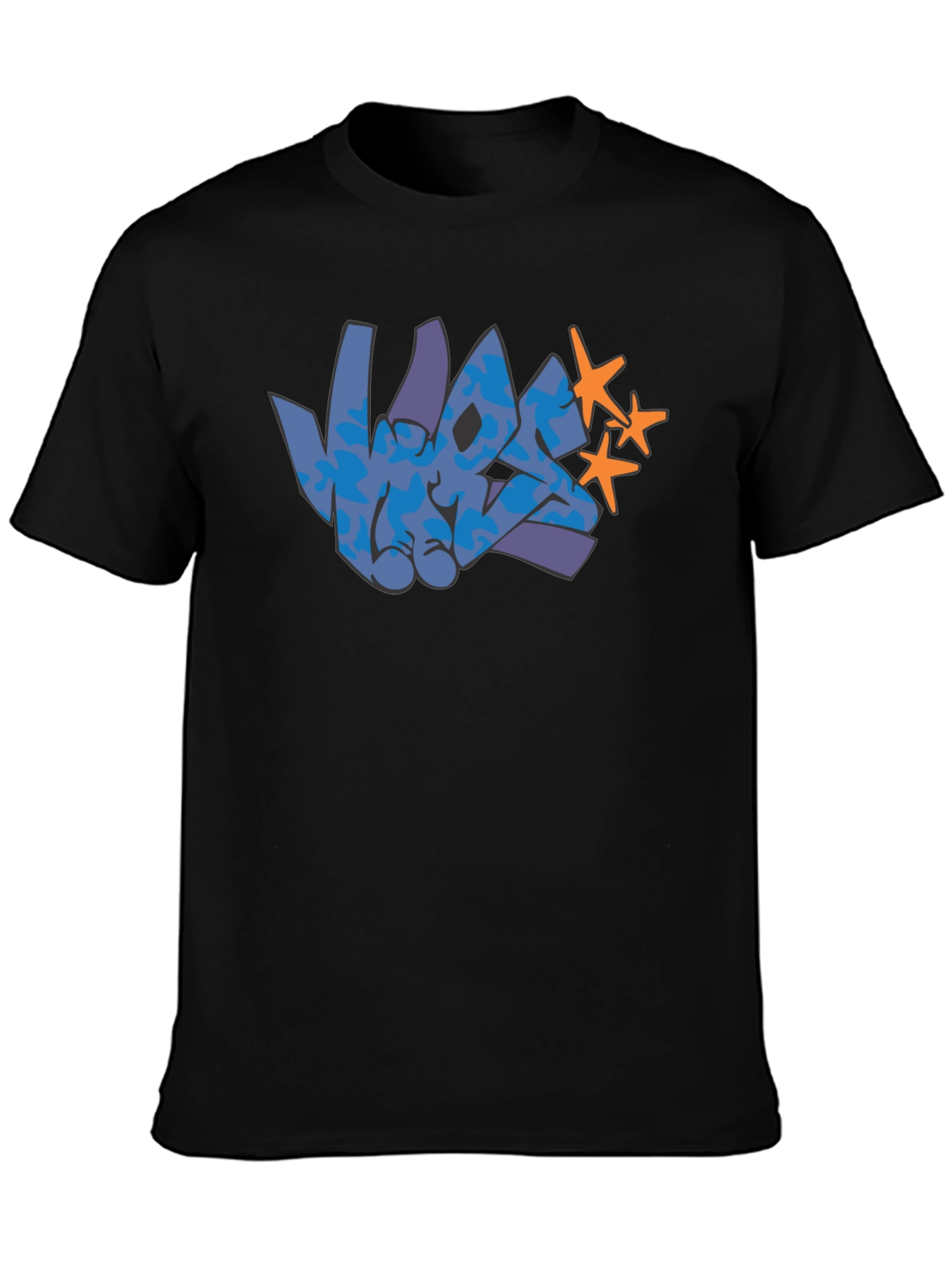 Graffiti Graphic Print Black T-Shirt