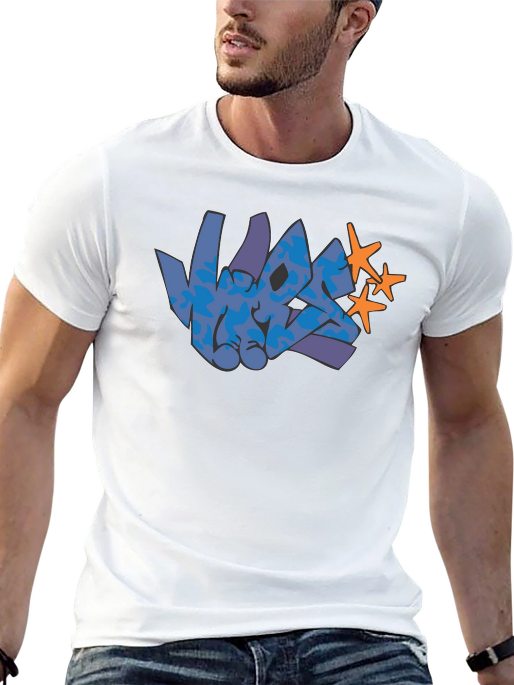 Graffiti Graphic Print Black T-Shirt
