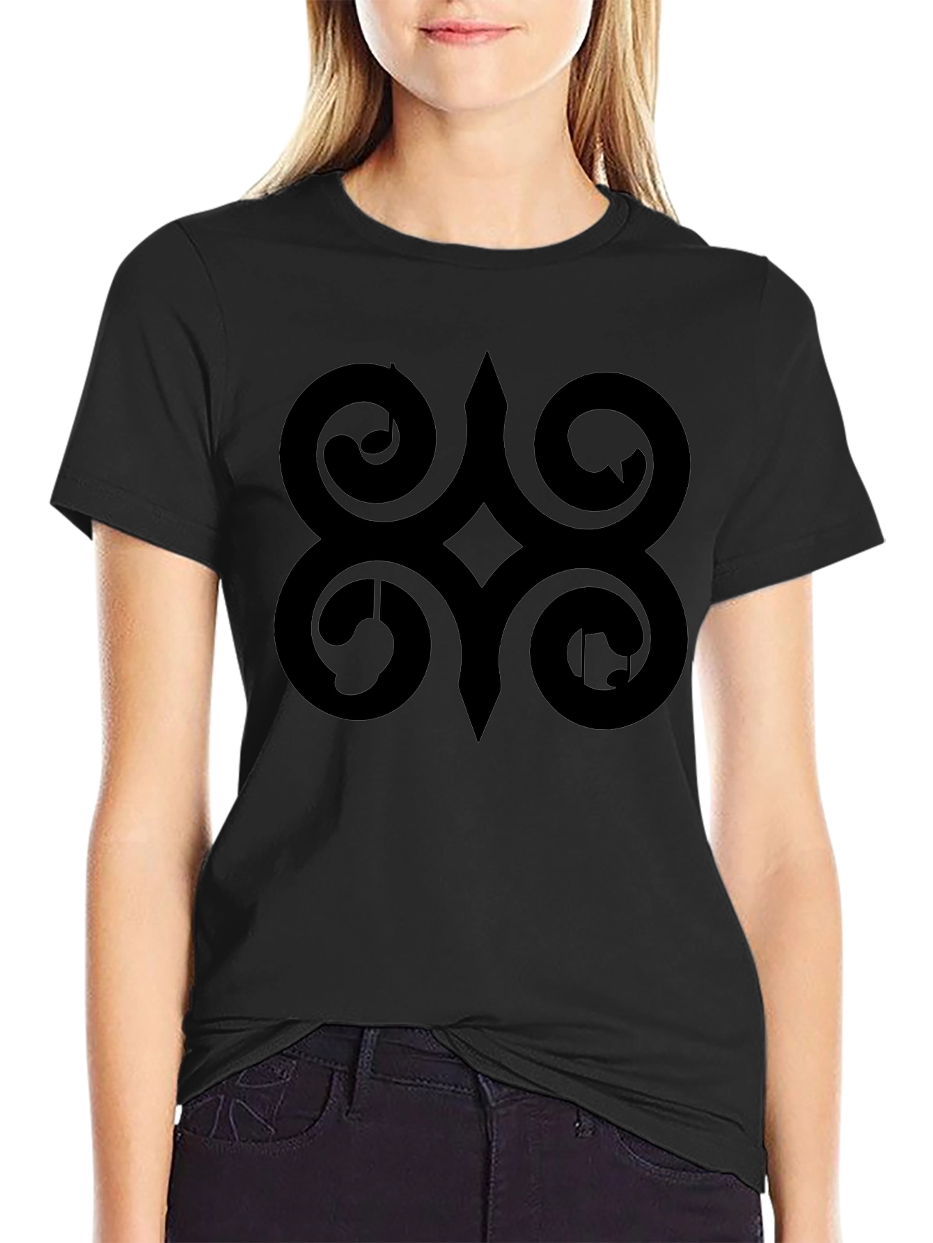 Adinkra Symbol Black T-Shirt African Ghanaian Wisdom Tee