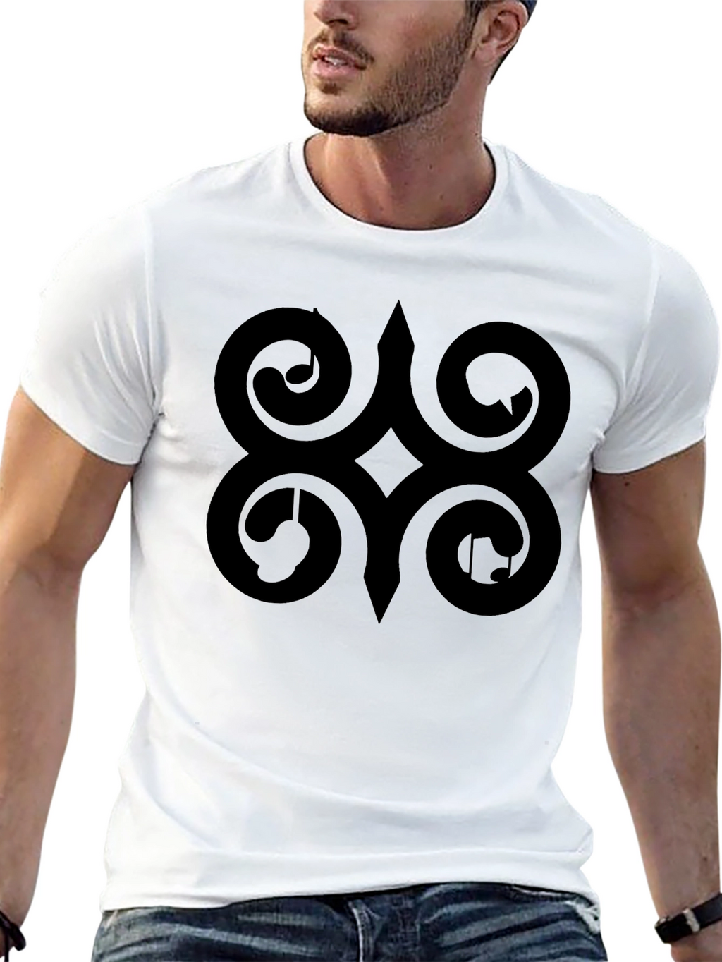 Adinkra Symbol Black T-Shirt African Ghanaian Wisdom Tee