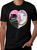 Love Stinks T-Shirt - Punk Cat & Opossum Heart