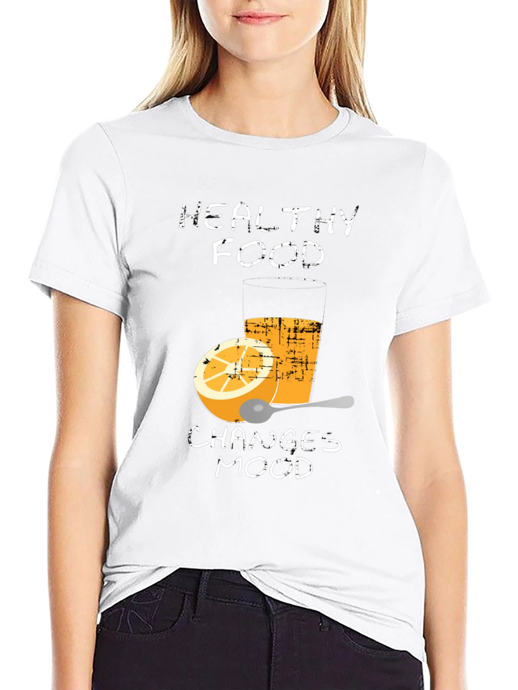 Healthy Food Changes Mood Black T-Shirt