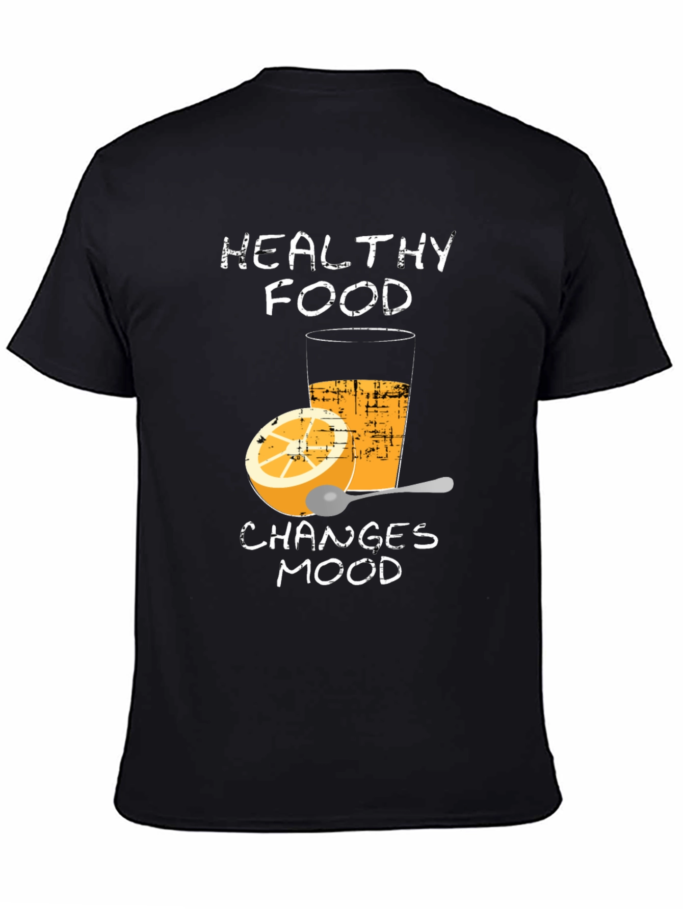 Healthy Food Changes Mood Black T-Shirt