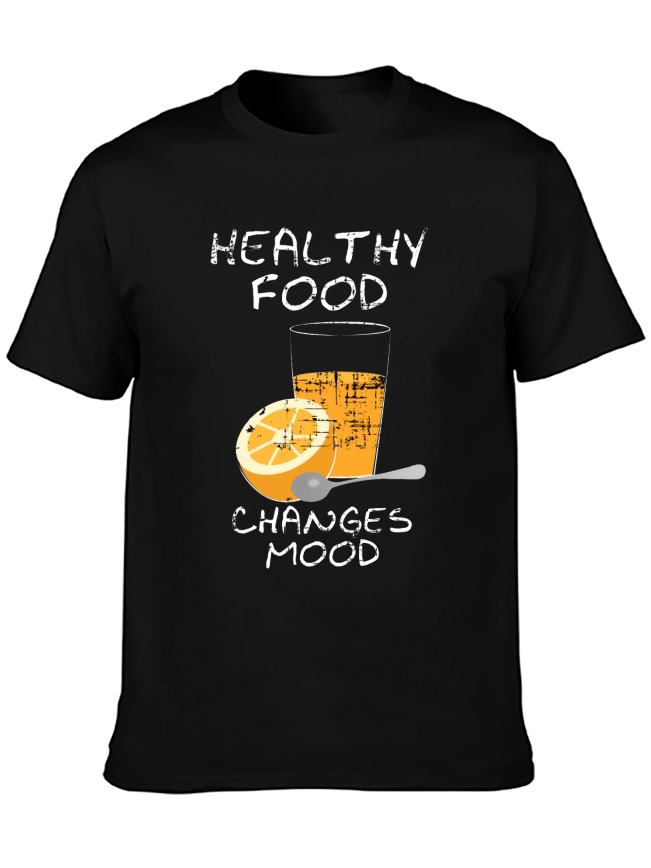 Healthy Food Changes Mood Black T-Shirt