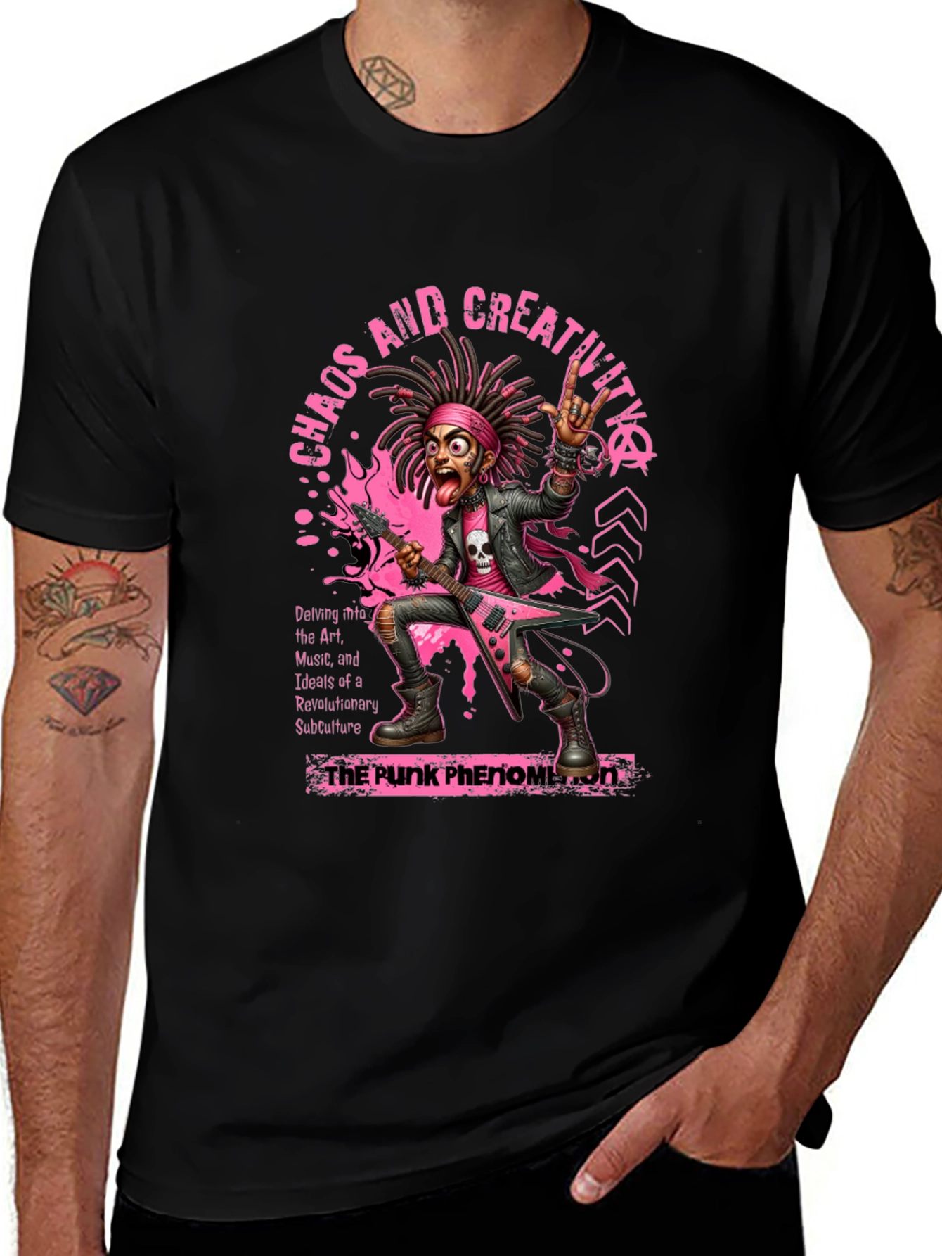 Chaos and Creativity Punk Graphic T-Shirt