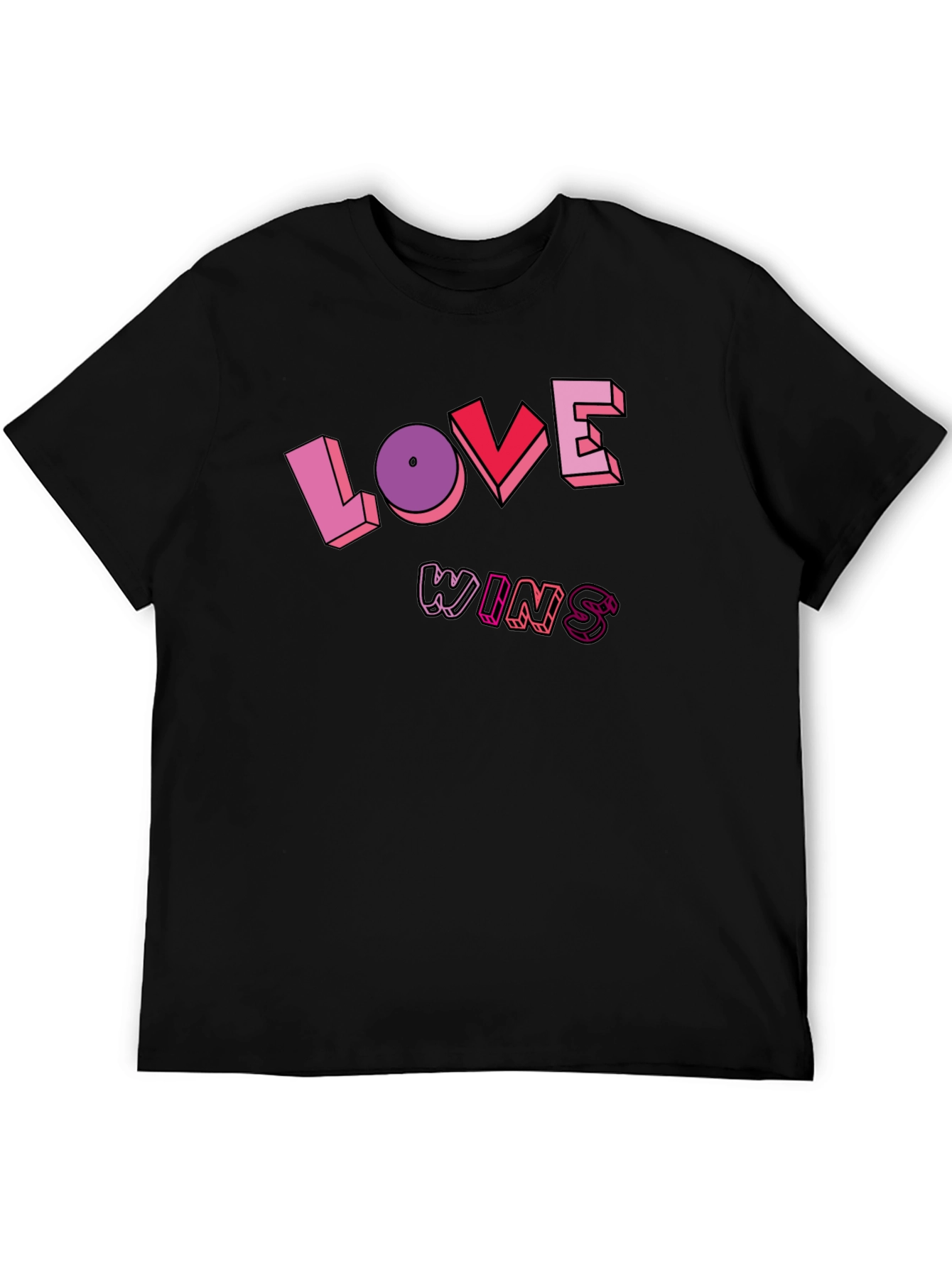 Love Wins Graphic Tee - Unisex Black T-Shirt