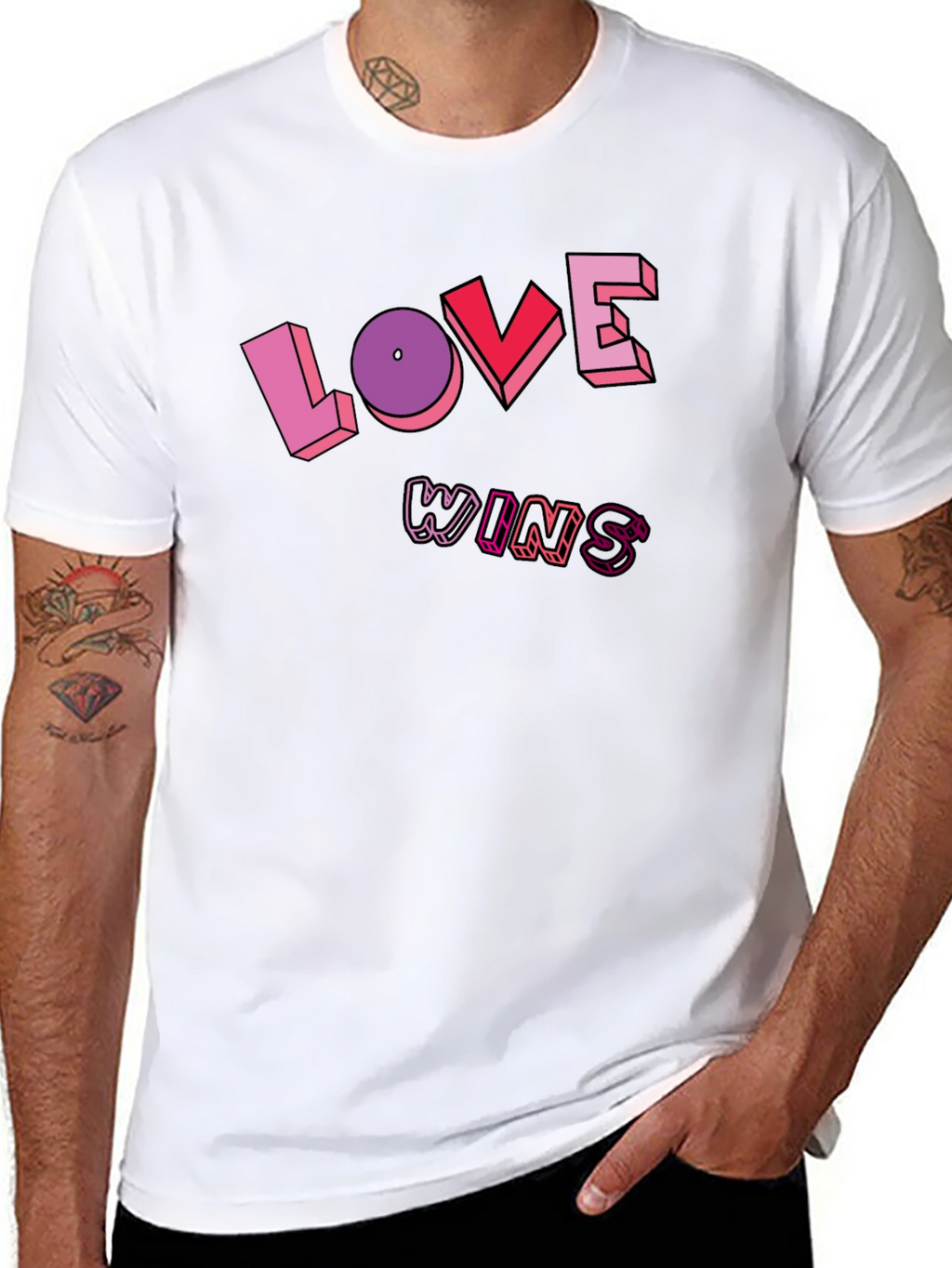 Love Wins Graphic Tee - Unisex Black T-Shirt
