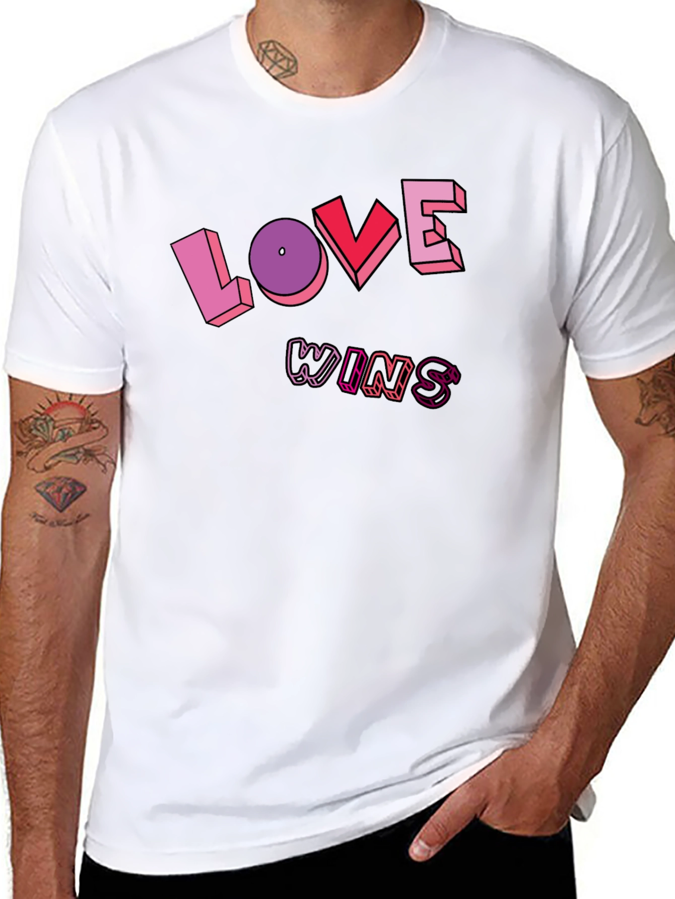 Love Wins Graphic Tee - Unisex Black T-Shirt