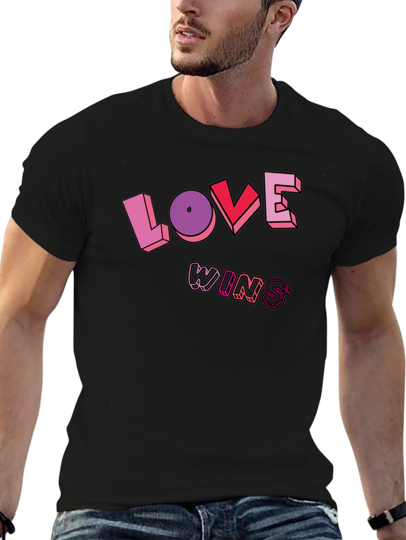 Love Wins Graphic Tee - Unisex Black T-Shirt