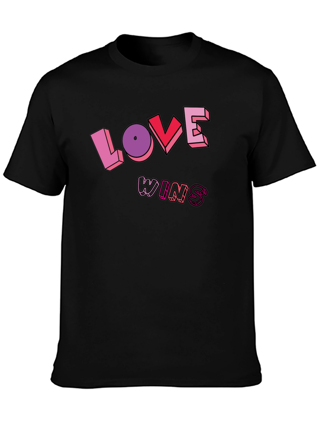 Love Wins Graphic Tee - Unisex Black T-Shirt