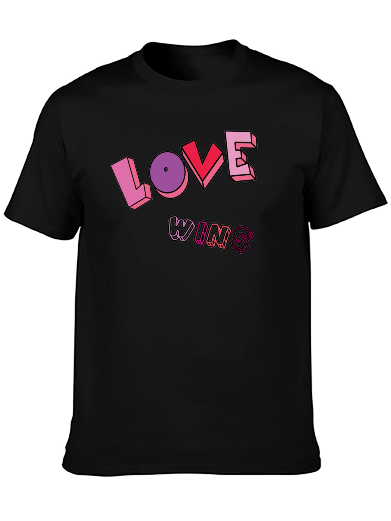 Love Wins Graphic Tee - Unisex Black T-Shirt