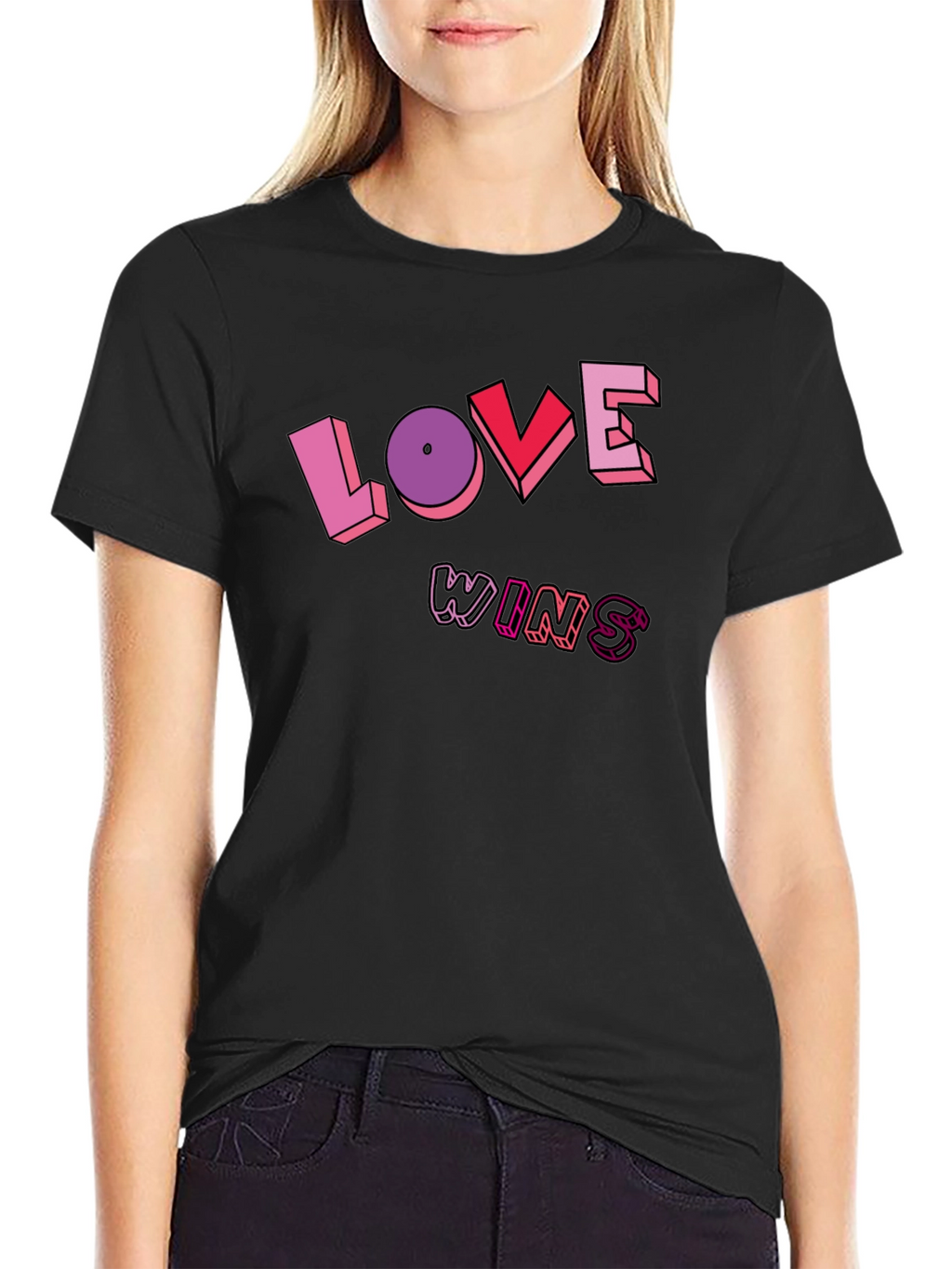 Love Wins Graphic Tee - Unisex Black T-Shirt