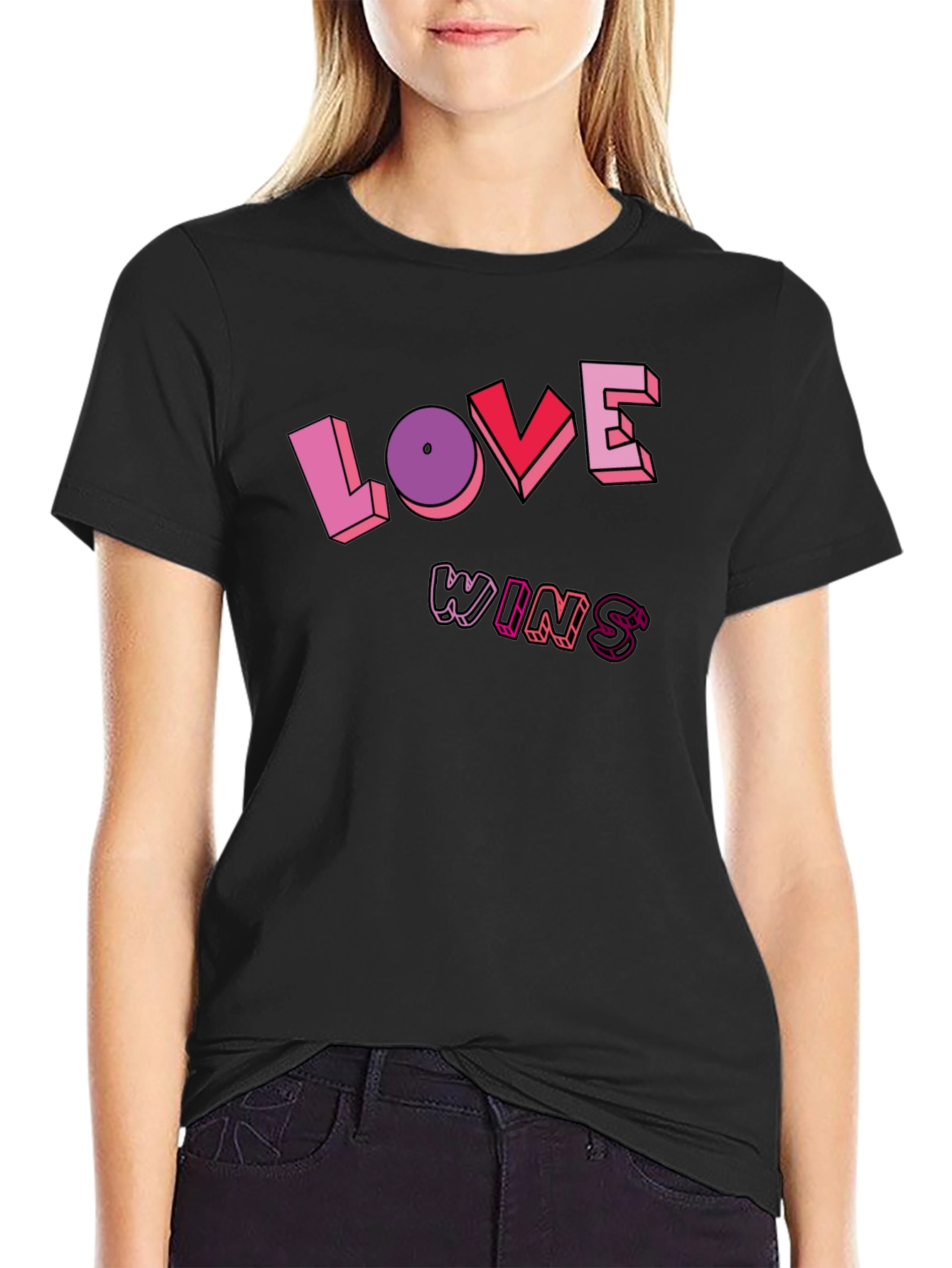 Love Wins Graphic Tee - Unisex Black T-Shirt