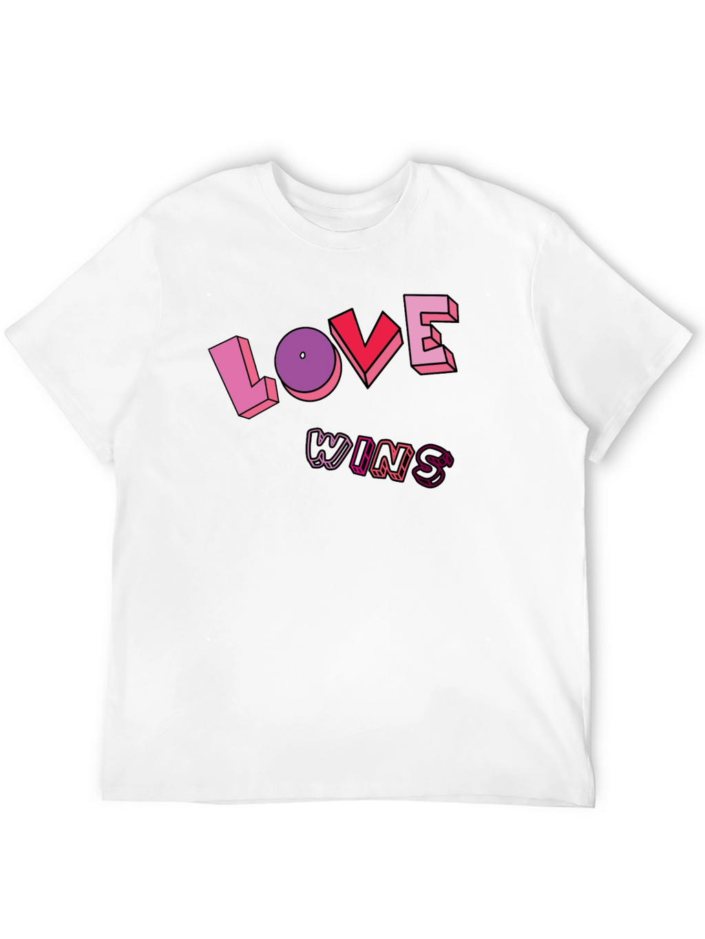 Love Wins Graphic Tee - Unisex Black T-Shirt