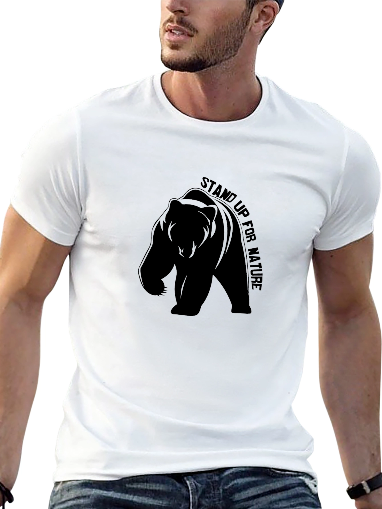 Stand Up for Nature Bear Graphic T-Shirt