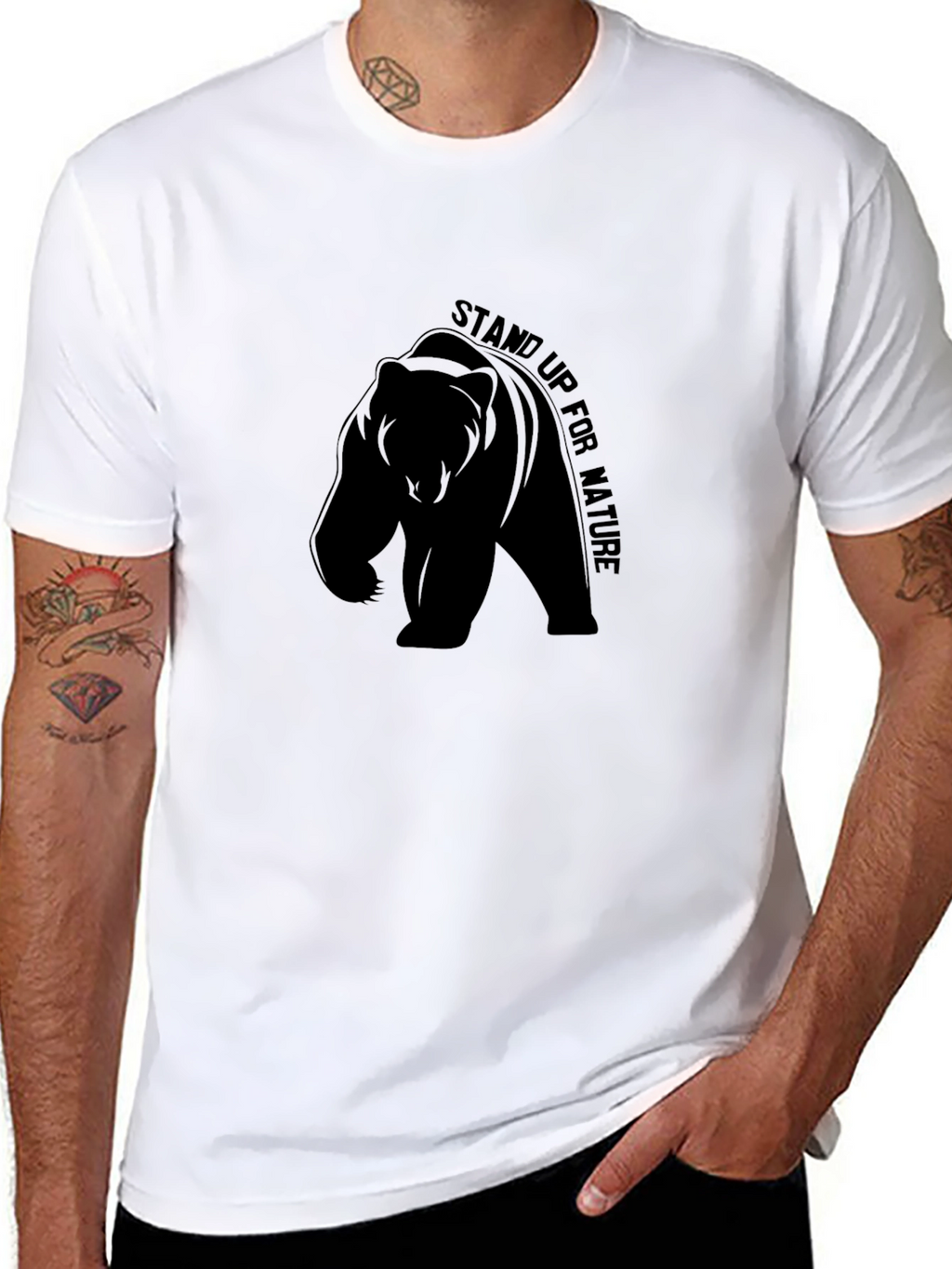 Stand Up for Nature Bear Graphic T-Shirt