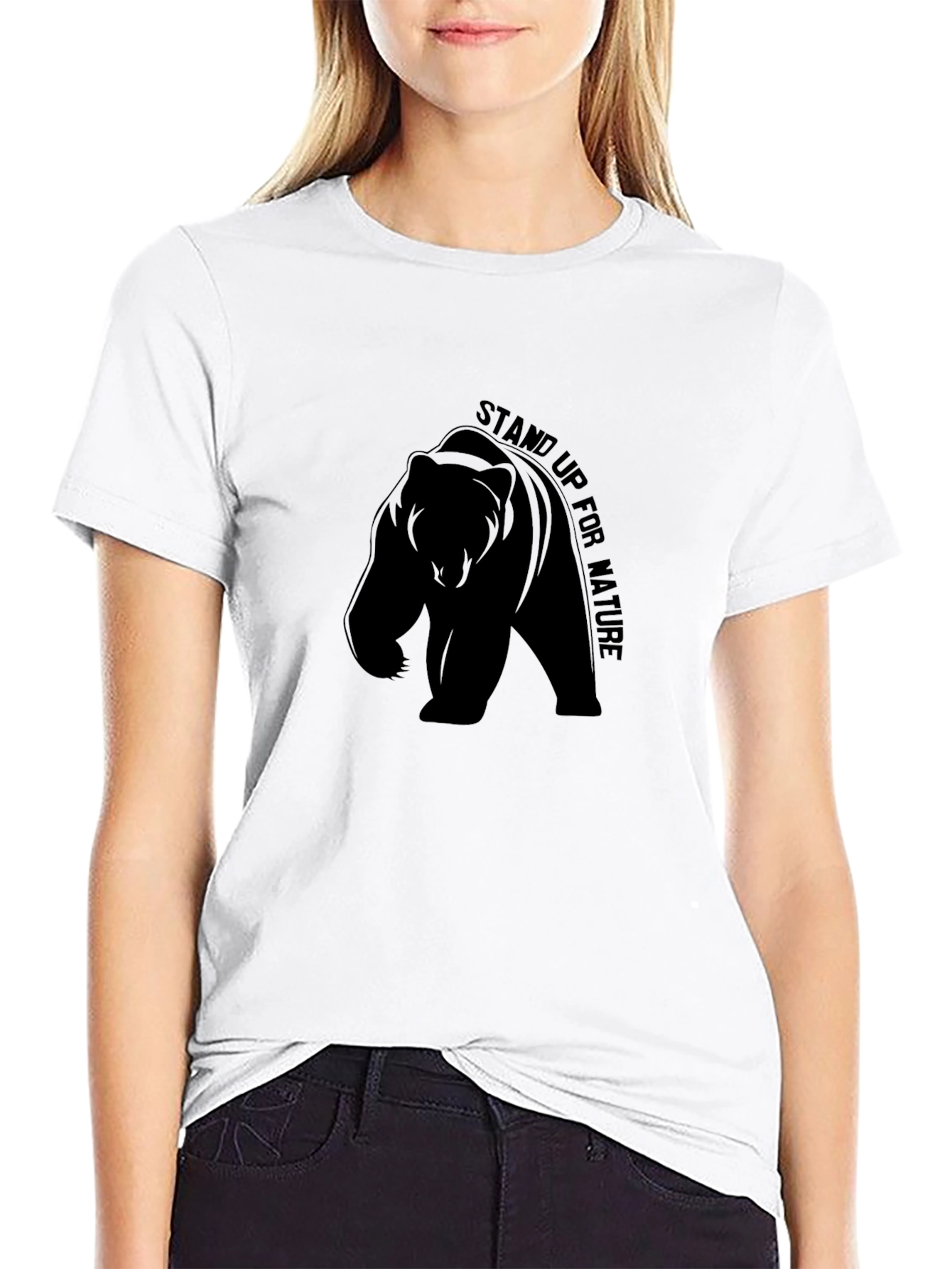 Stand Up for Nature Bear Graphic T-Shirt