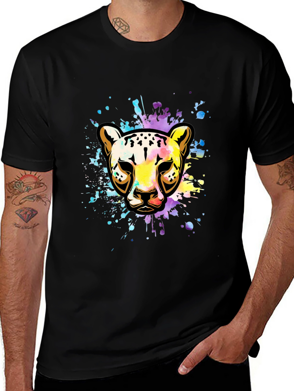 Vibrant Leopard Splash T-Shirt