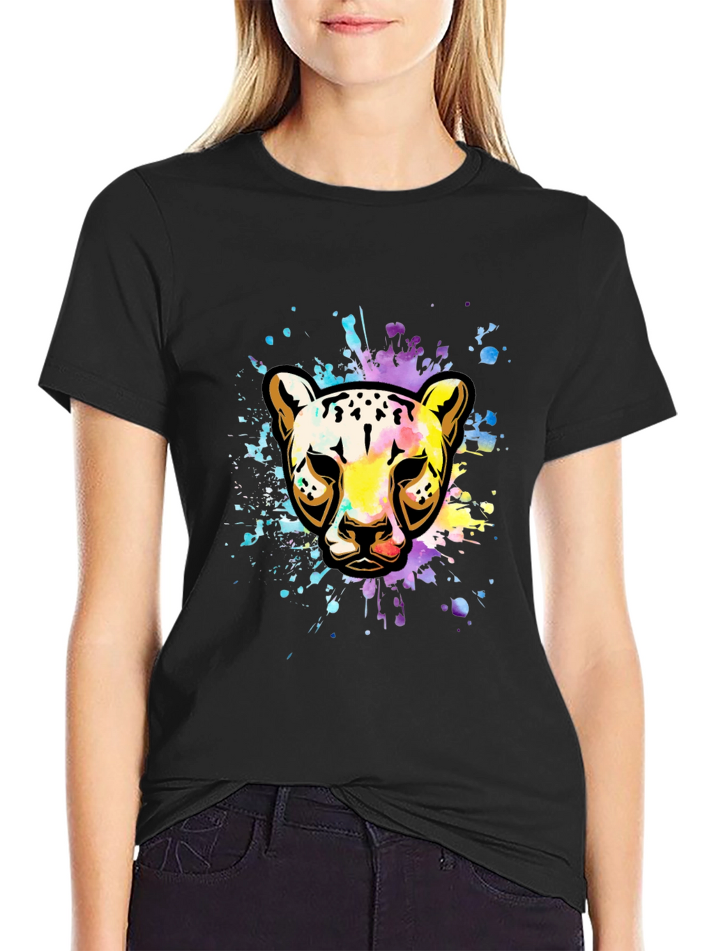 Vibrant Leopard Splash T-Shirt