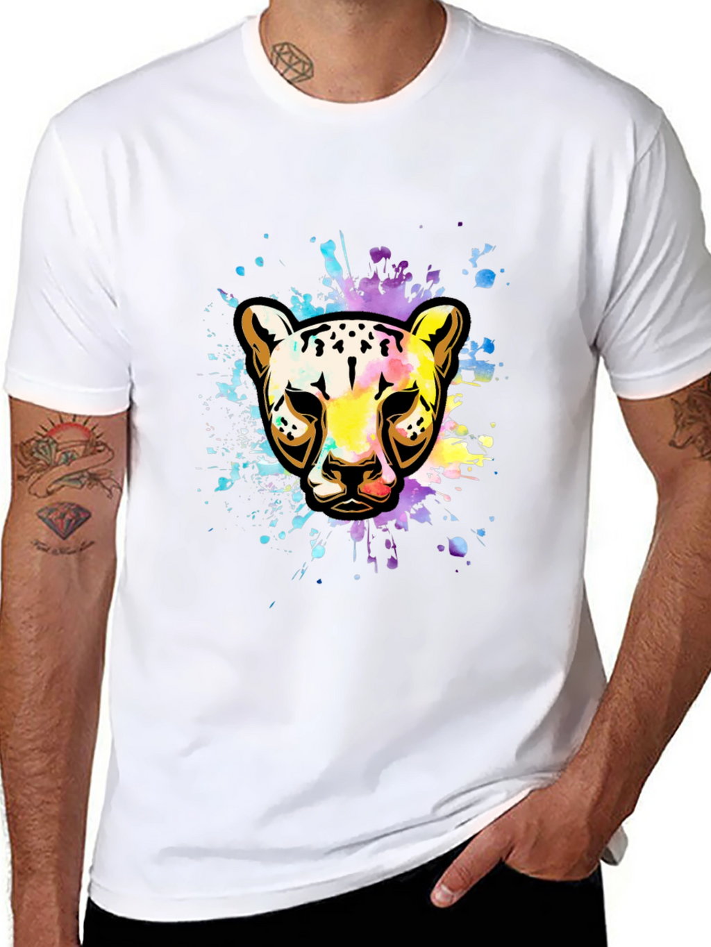 Vibrant Leopard Splash T-Shirt