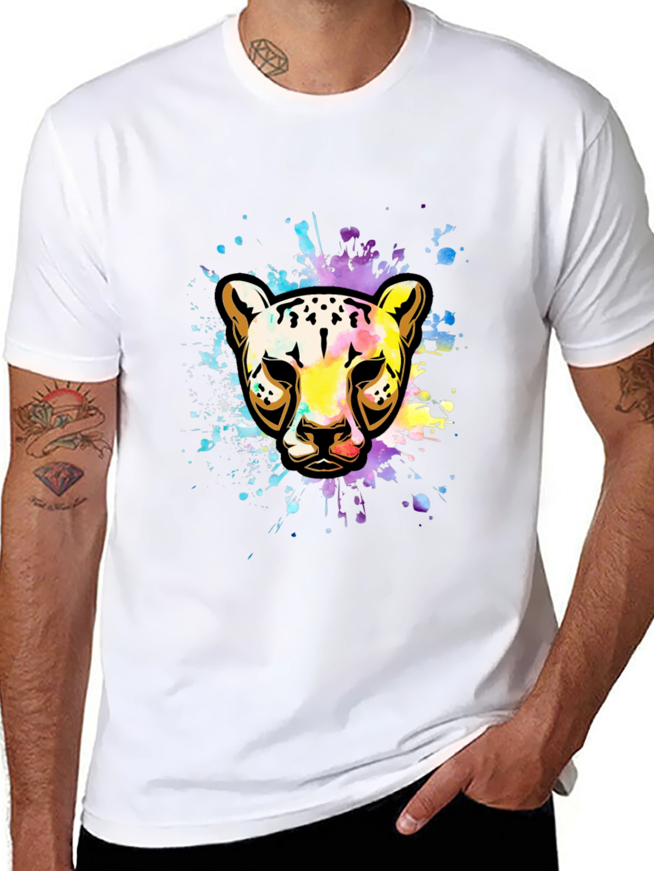 Vibrant Leopard Splash T-Shirt