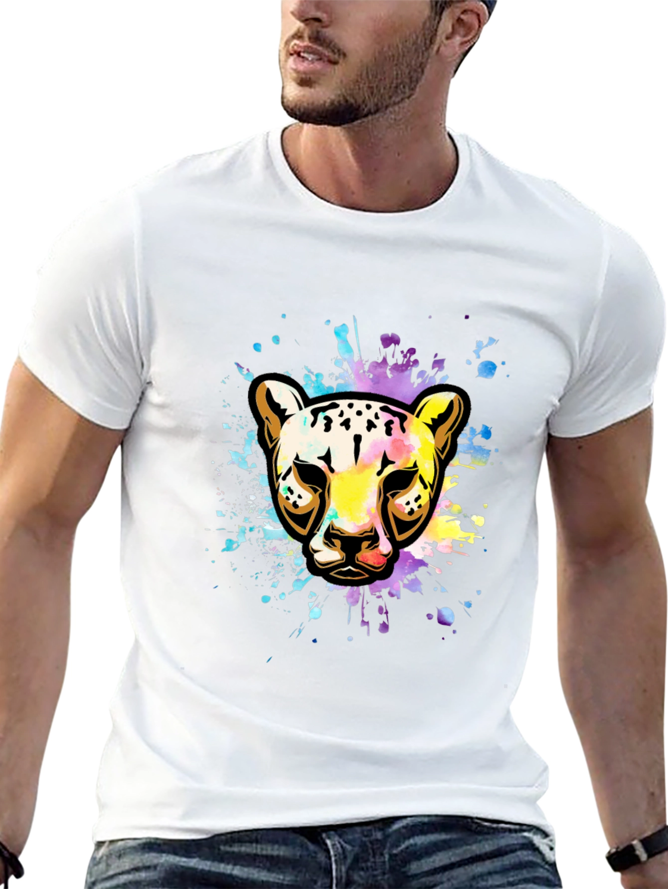 Vibrant Leopard Splash T-Shirt