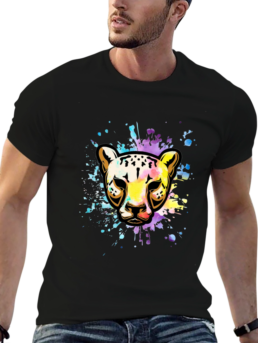 Vibrant Leopard Splash T-Shirt