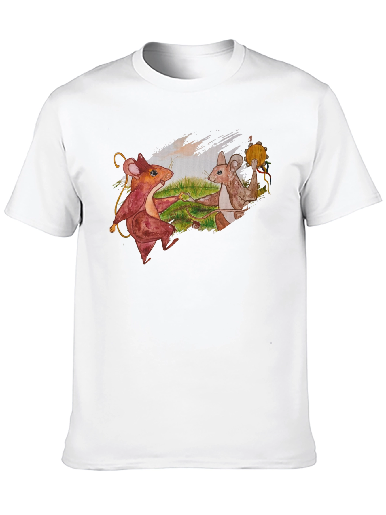 Dancing Mice Graphic Tee - Unique Art Shirt