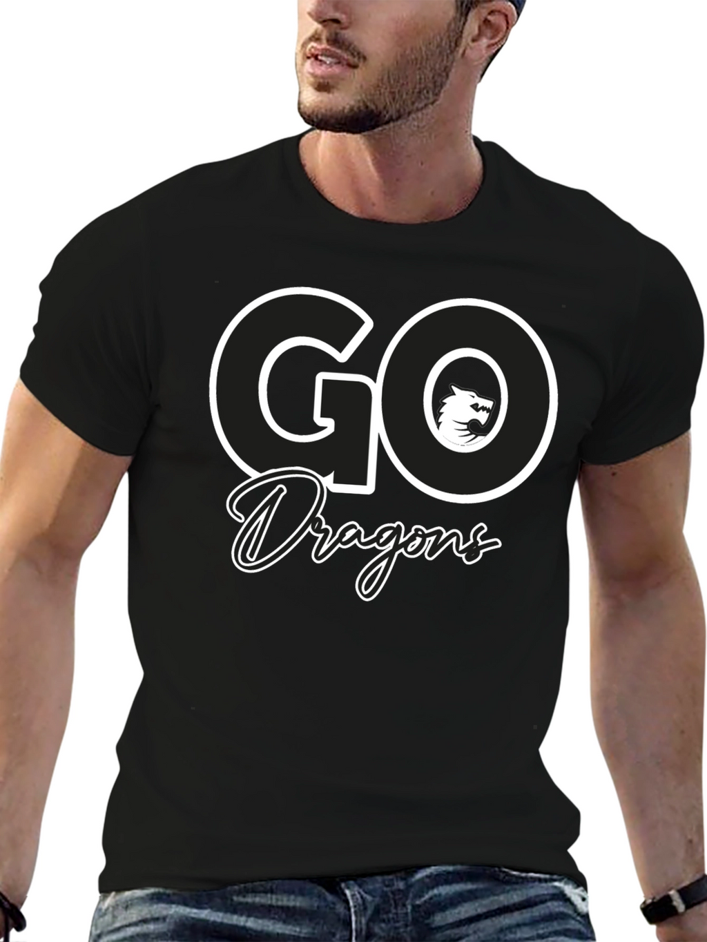 Go Dragons Graphic Tee - Black