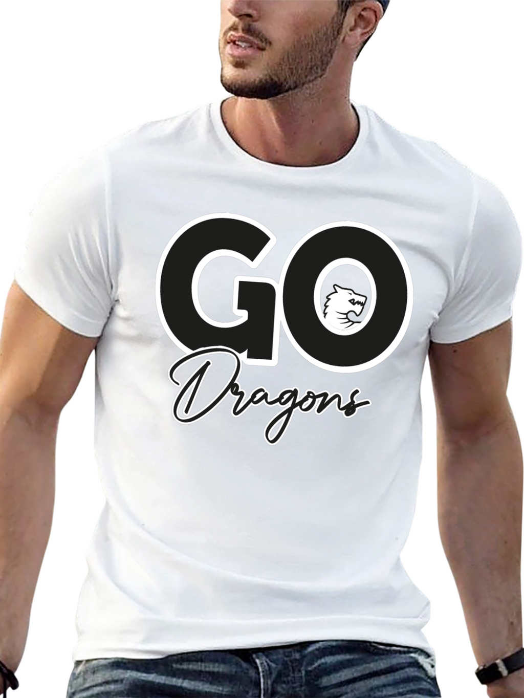 Go Dragons Graphic Tee - Black
