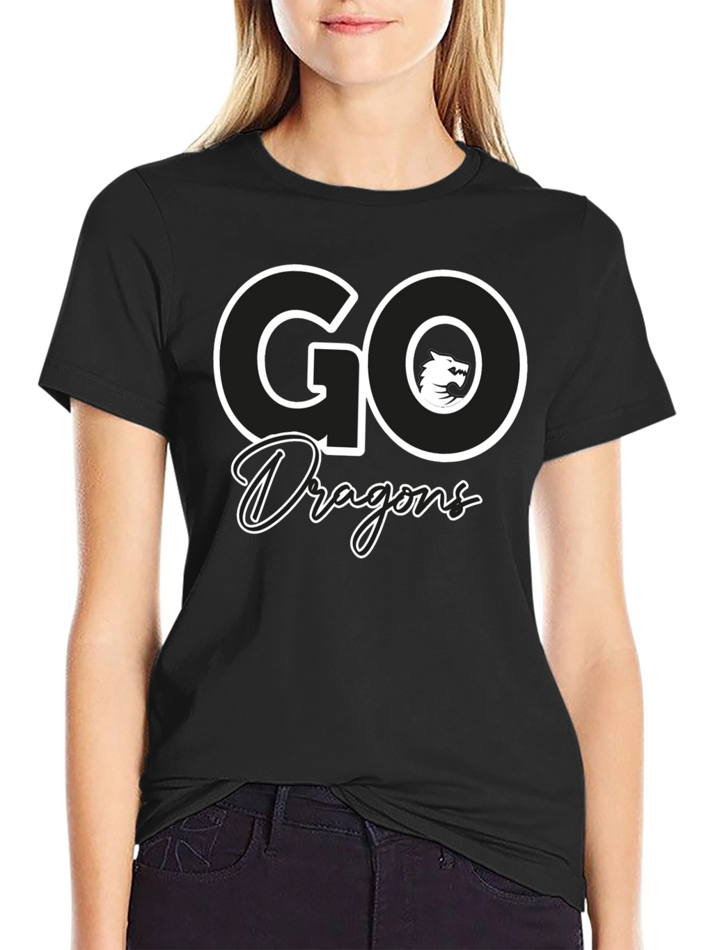 Go Dragons Graphic Tee - Black