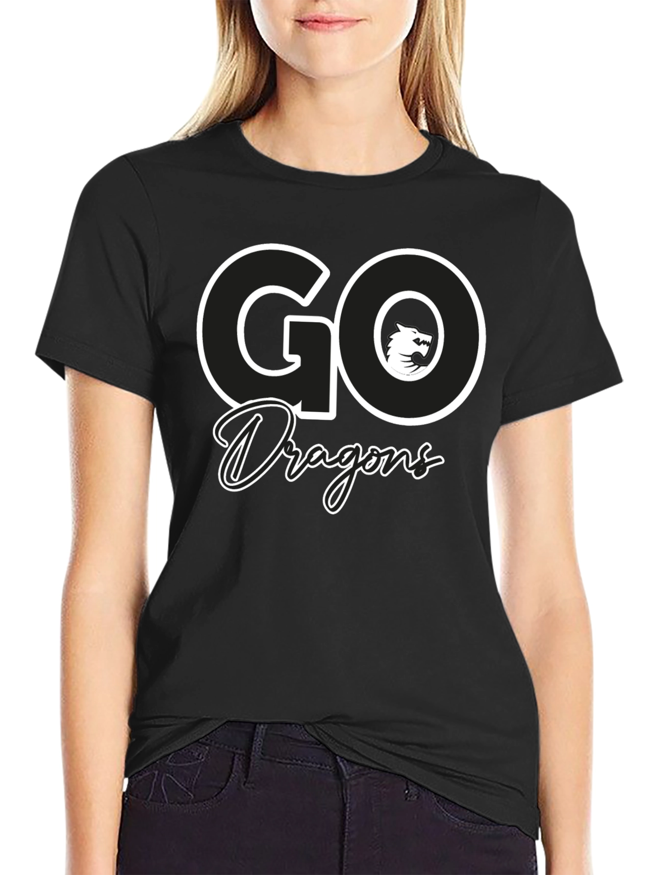 Go Dragons Graphic Tee - Black