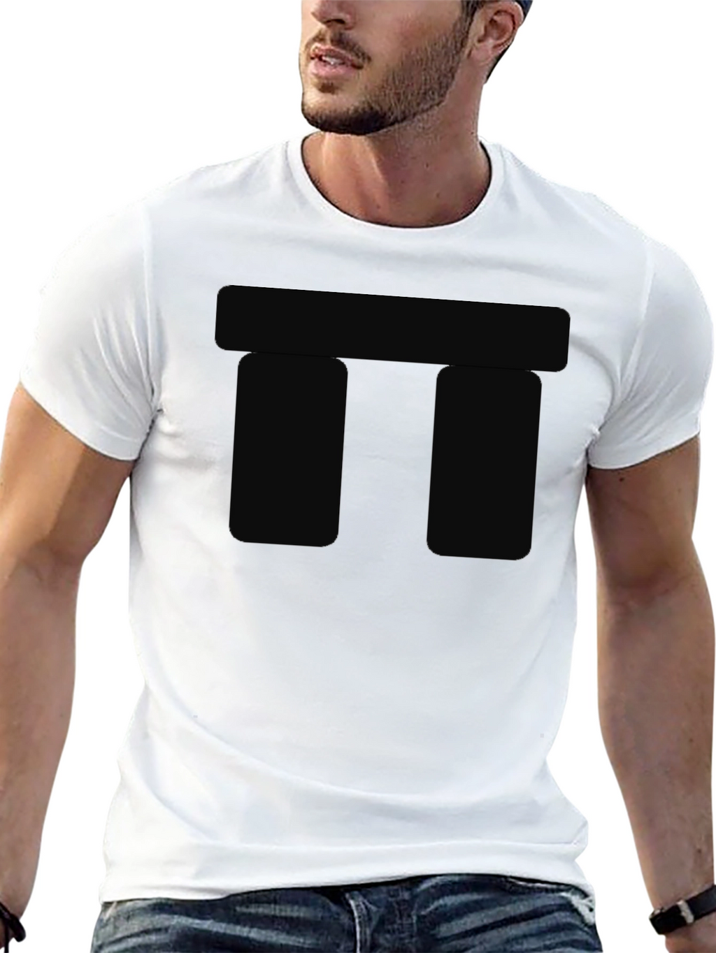 Black Cotton Casual T-Shirt for Men