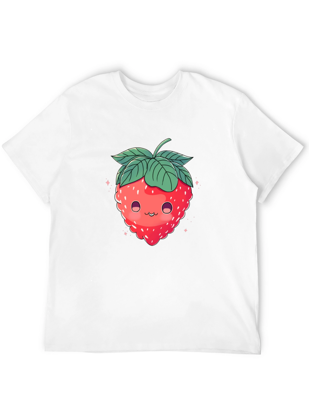 Cute Strawberry Graphic Black T-Shirt