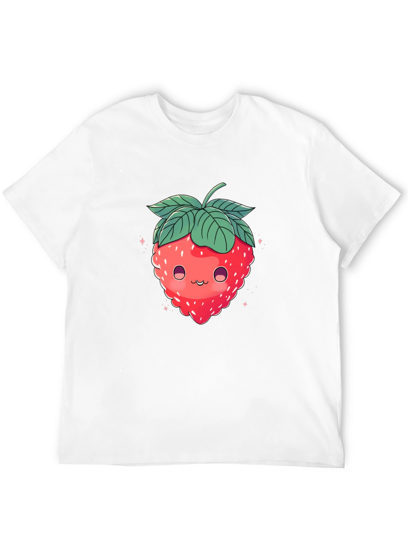 Cute Strawberry Graphic Black T-Shirt