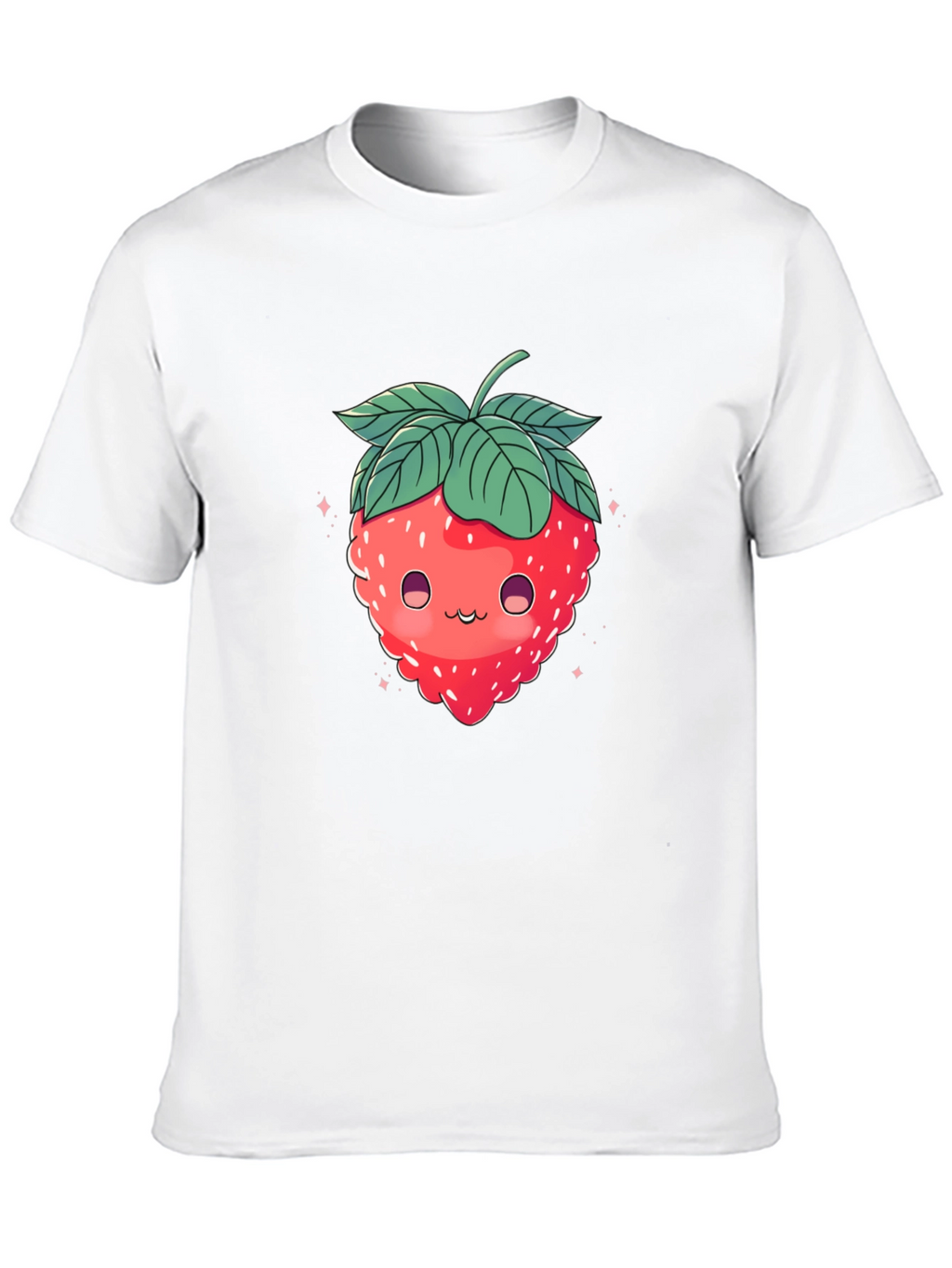 Cute Strawberry Graphic Black T-Shirt