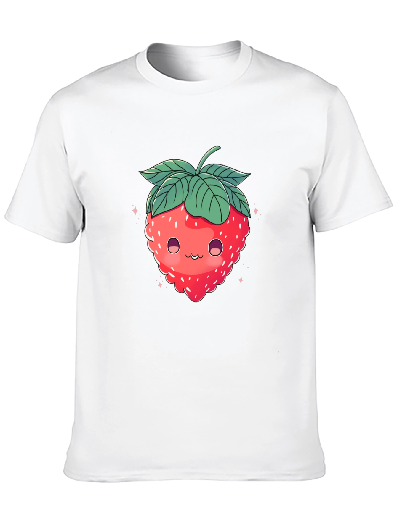 Cute Strawberry Graphic Black T-Shirt