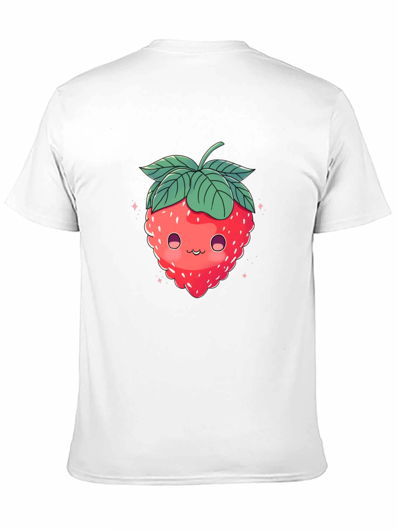 Cute Strawberry Graphic Black T-Shirt