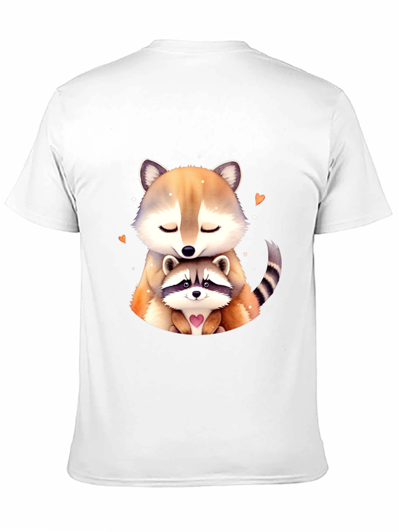 Cute Raccoon Mom and Baby Black T-Shirt