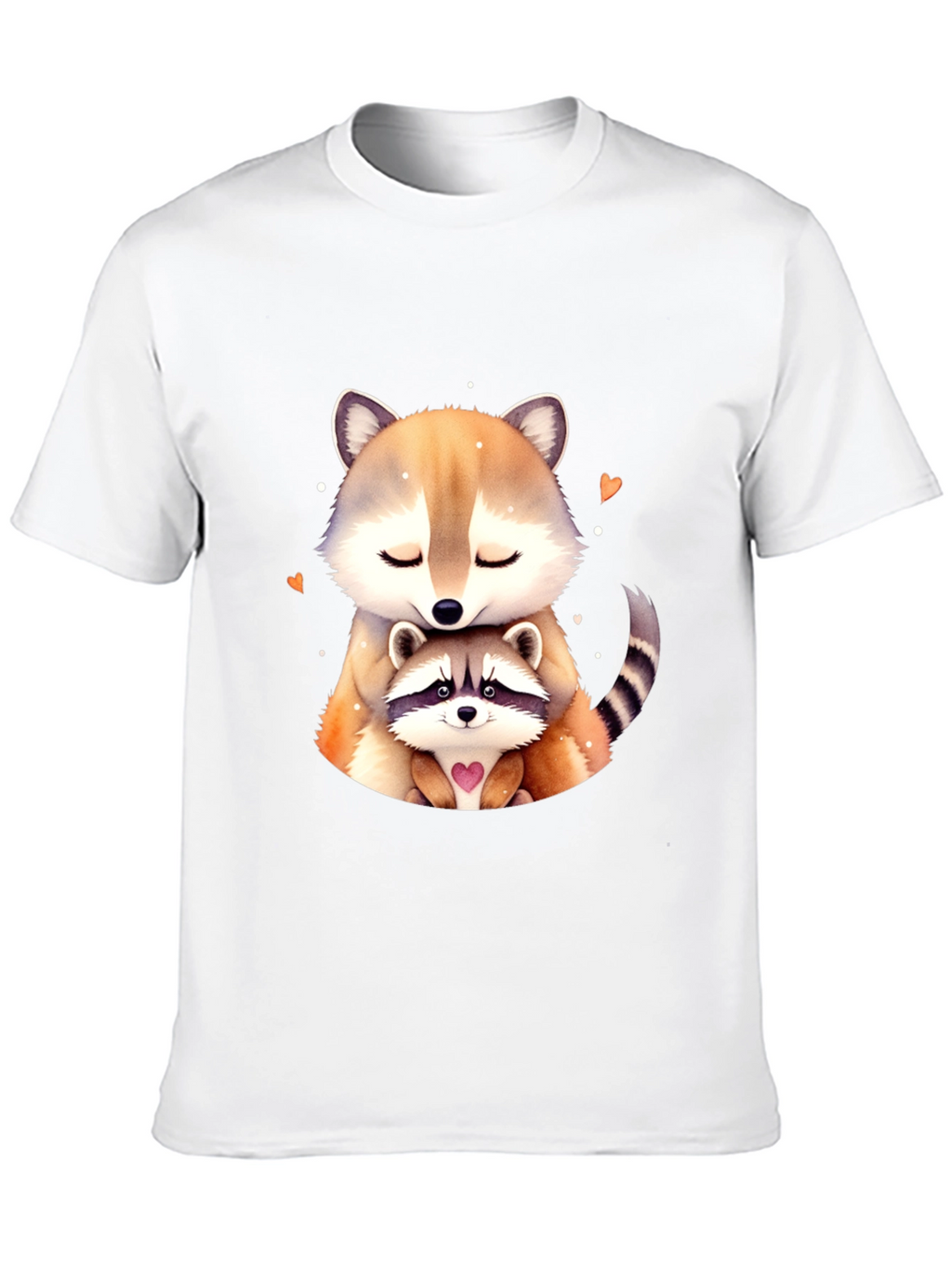 Cute Raccoon Mom and Baby Black T-Shirt